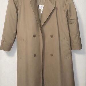 Charles Klein Double-Breasted Trench Coat Beige/Tan Women’s size 6P